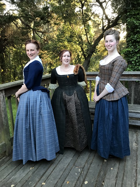 1740s Reproduction Outlander Plaid Dresses at the GBACG An Outlandish Affair May 2017. 