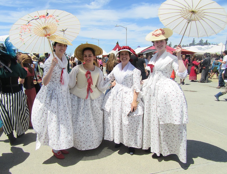 1770s Reproduction Ljusöga Floral Dresses at the Vallejo Pirate Festival June 2016. 