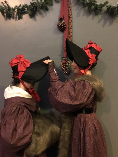 1830s Reproduction Plum Day Dresses at Dickens Fair 2018