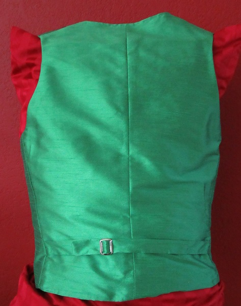 Reproduction Victorian Men's Green Medium Waistcoat Back.