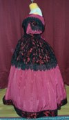 Burgandy/Red and Black Victorian Style Ballgown left view