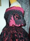Victorian style burgandy ballgown (reproduction) Simplicity 5724 bodice left view