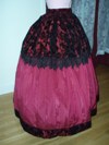 Victorian style burgandy ballgown (reproduction) skirt right view