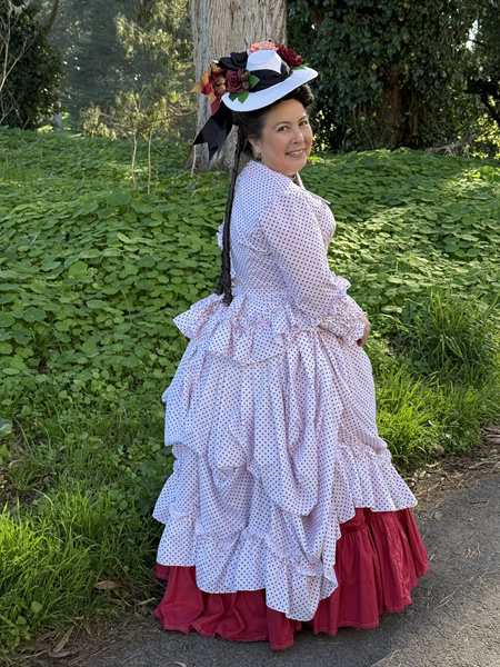 1870s Red Polka Dot Dress at Legion of Honor January 2026.  