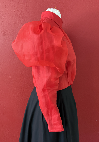 Reproduction 1890s Red Blouse Bodice Right. Laughing Moon 103 