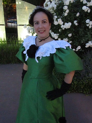 1890s Reproduction Green Ball Gown Dress