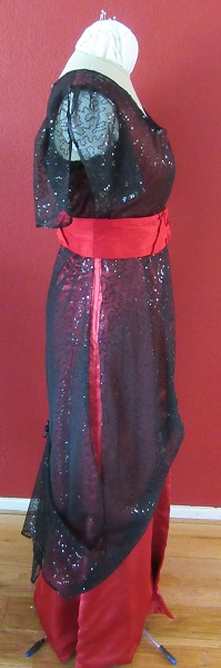 Reproduction 1910s Evening Dress Right - Red and Black. Laughing Moon #104