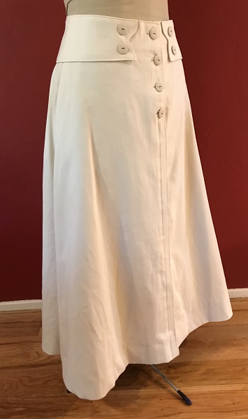 Reproduction 1916 Cream  Skirt  Quarter View 