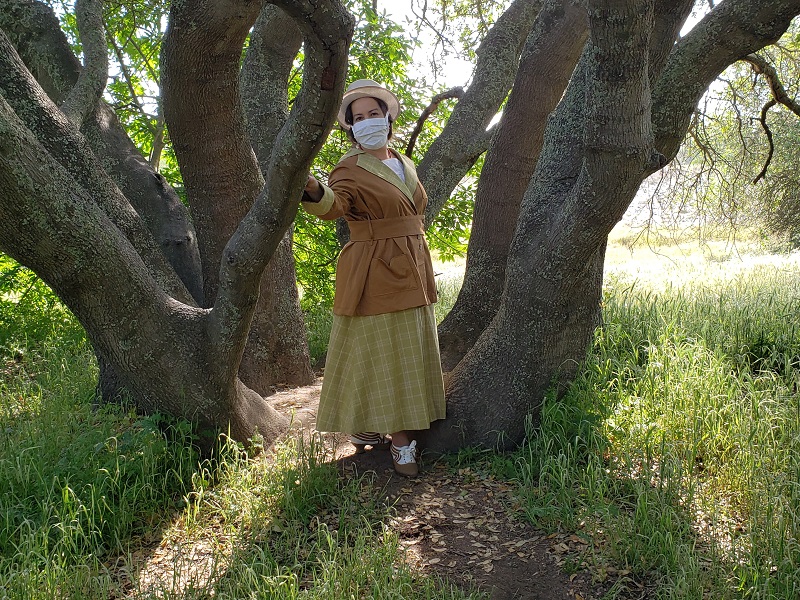 Reproduction 1916 Green Plaid Suit at Ancil Hoffman April 2021. Photo by Elle. 