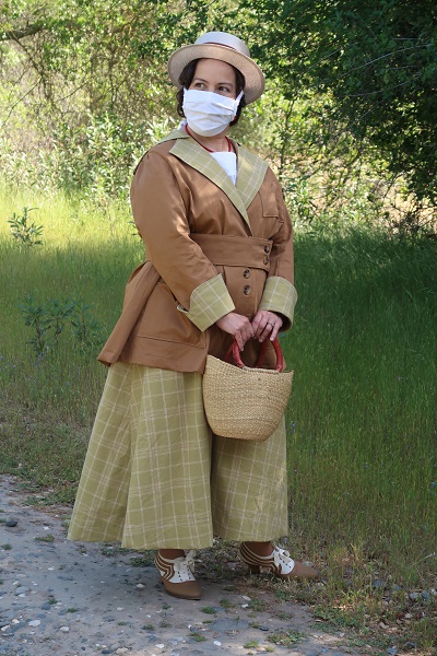 Reproduction 1916 Green Plaid Suit at Ancil Hoffman April 2021. Photo by Hannah Phillips Ryan. 