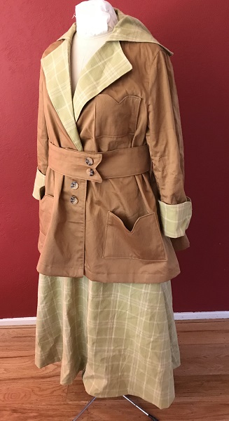 Reproduction 1916 Green Plaid Suit Left Quarter View.