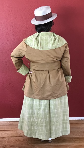 Reproduction 1916 Green Plaid Suit Back. 