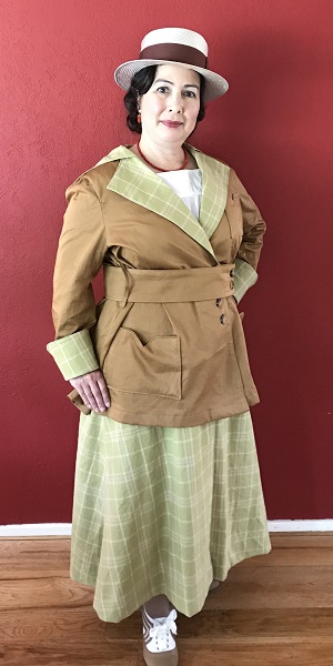 Reproduction 1916 Green Plaid Suit Right Quarter View 