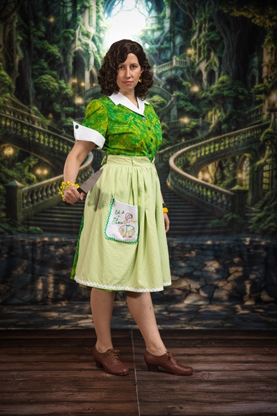 Reproduction 1950s Housewives Dress. Laughing Moon #134 Shirtwaist Dress. Photo by Mark Edwards Photographer.