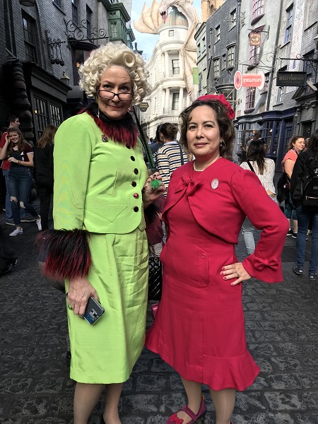 Dolores Umbridge Hot Pink Dress 1960s Style. At Harry Potter's Wizarding World January 2019