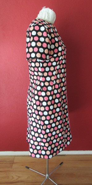 1966 Reproduction Simplicity 6395 Pink Polka Dot Dress Right