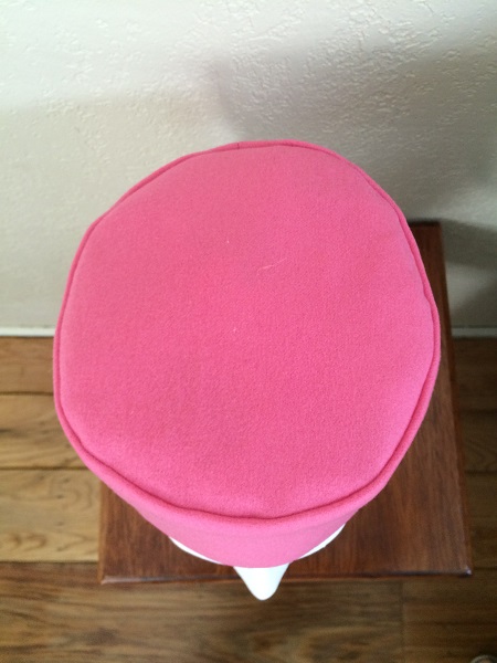 Reproduction Pink Wool Pillbox Hat Top. 