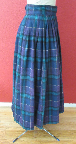 wool pleated plaid skirt. Right.