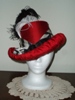 Reproduction Red Silk Tall Hat by Lynne Taylor: front view