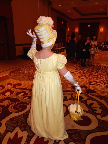 Reproduction Regency Yellow Dress Back. Photo by Vivien Lee.