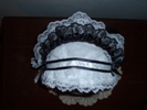 reproduction 1840s Victorian day cap with ears top