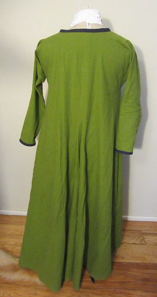 Viking Reproduction Green Underdress Shift  Back.