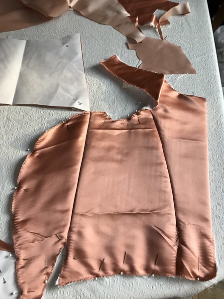 Reproduction 1660s Peach Dress in progress. 