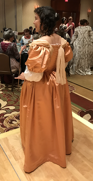 Reproduction 1660s Peach Dress at Costume College 2017. Photo by Andrew Schmidt. 