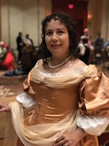 Reproduction 1660s Peach Dress at Costume College 2017. Photo by Andrew Schmidt. 