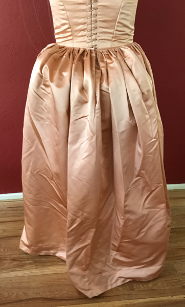 Reproduction 1660s Peach Skirt Back. 