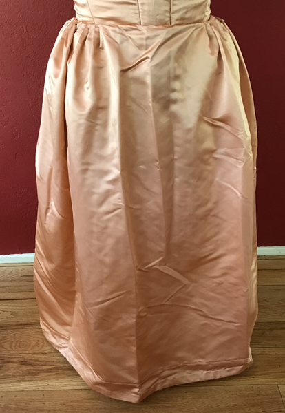 Reproduction 1660s Peach Skirt Front. 