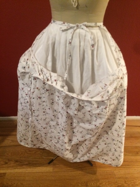 1770s Reproduction Ljusöga Petticoat Cotton Floral Back Tied and Front Open. 