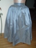 Reproduction 1792 blue silk zpetticoat: front view