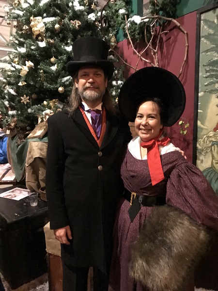 1830s Reproduction Plum Day Dress at Dickens Fair 2018