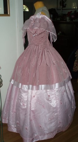 1850 Style Pink Evening Dress
