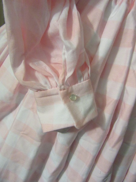 1850s Reproduction Sheer Pink Day Dress Cuff Detail