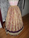 1860s reproduction striped evening dress skirt back
