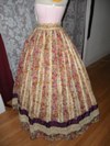 1860s reproduction striped evening dress skirt left