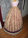 1860s reproduction striped evening dress skirt right