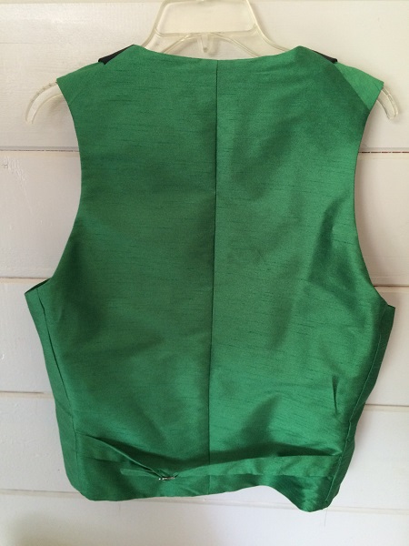 Reproduction Victorian Men's Green Medium Waistcoat Back (Flat)