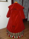 Reproduction Mid-Victorian Cloak/Coat red velveteen  back