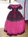 Burgandy/Red and Black Victorian Style Ballgown back view