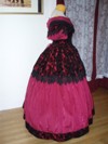 Burgandy/Red and Black Victorian Style Ballgown right view