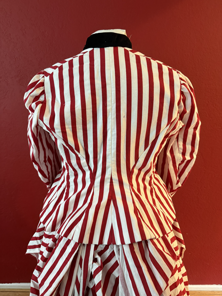 Reproduction 1885 Red Striped Bodice with Plastron Back. Truly Victorian TV460 