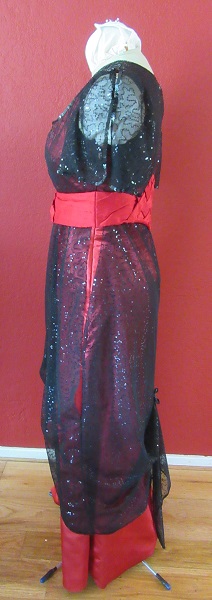 Reproduction 1910s Evening Dress Left - Red and Black. Laughing Moon #104
