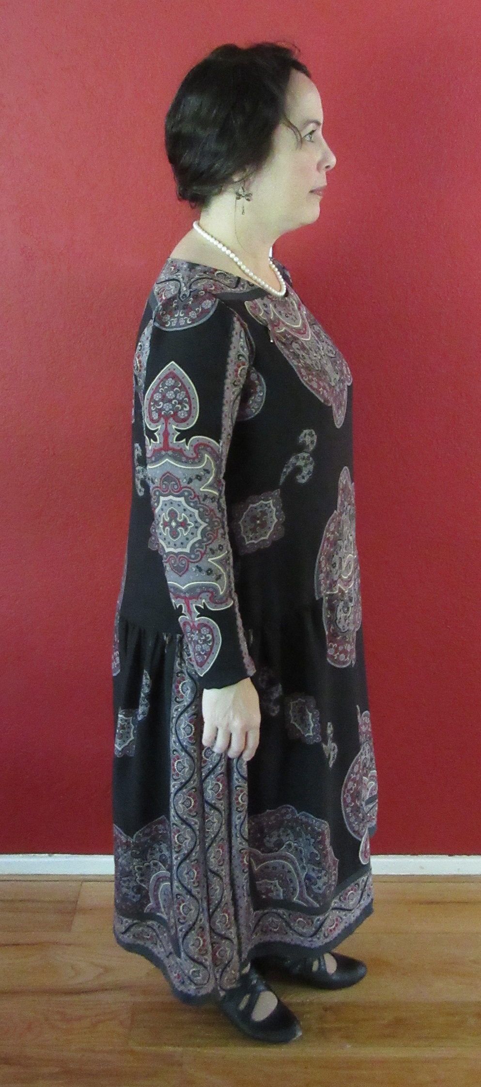1924  Reproduction Black Print One Hour Dress   Right