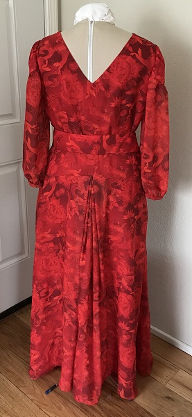 1927 Reproduction Red Koi Dress Back.