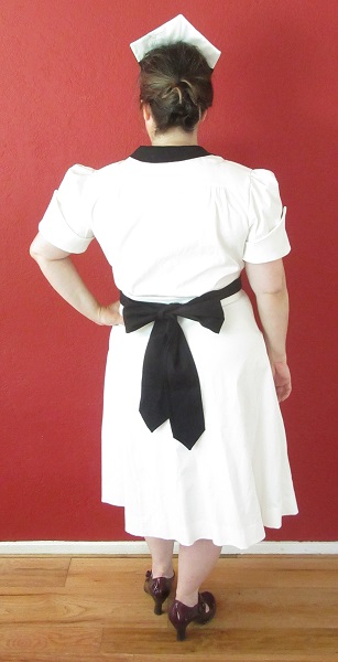1950s Reproduction Candy Uniform Dress Back.