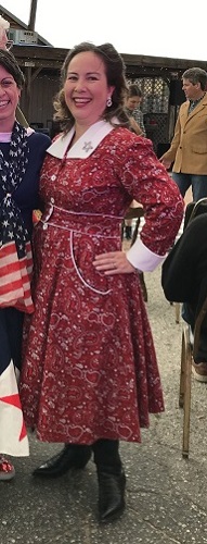 1950s Reproduction Western Swing Red Dog Dress. At Western SwingOut May 2019