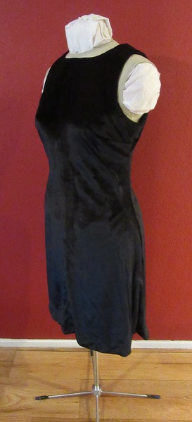 1966 Reproduction Simplicity 1609 Black Velvet Dress Left 3/4 View